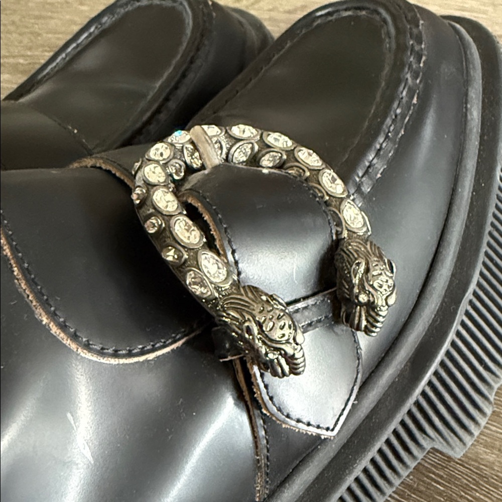 Gucci Authentic Hunder Dionysus-Buckle Leather Boots booties 37.5 - Picture 10 of 11